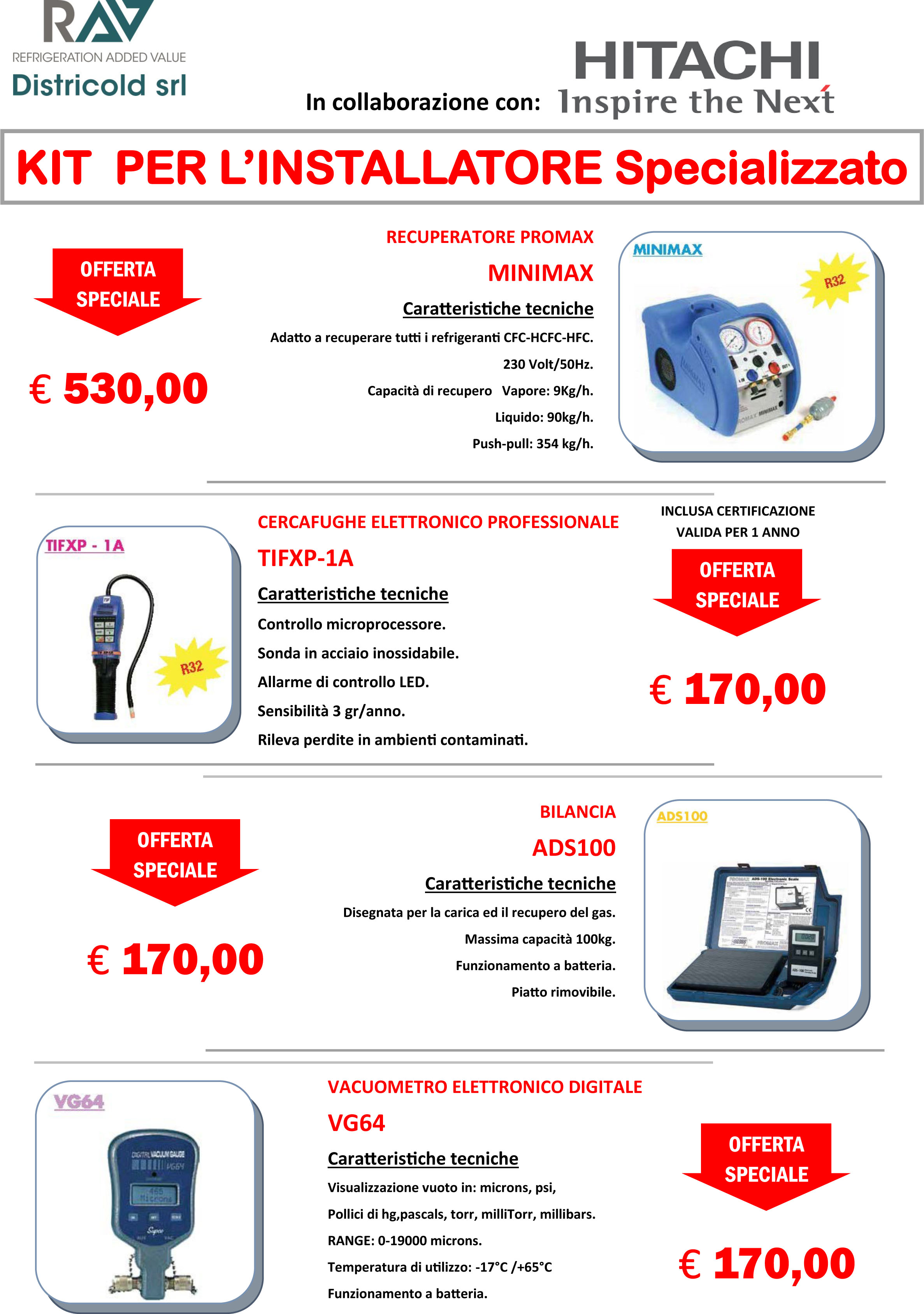kit per l'installatore specializzato